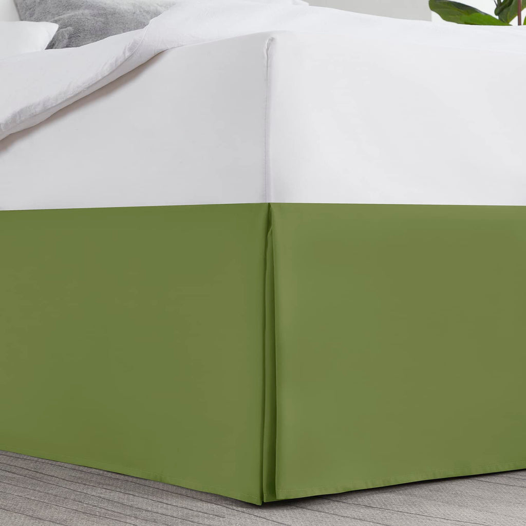 Nestl Calla Green Full Bed Skirt - Full Size Bed Skirt 14 Inch Drop - Brushed Microfiber Bed Skirts - Hotel Quality Pleated Bed Skirt - Shrinkage & Fade Resistant