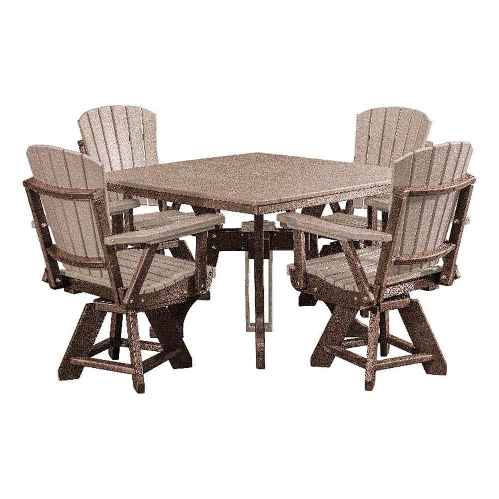 American Furniture Classics Square Set, Dining Height, Weatherwood And Tudor Brown