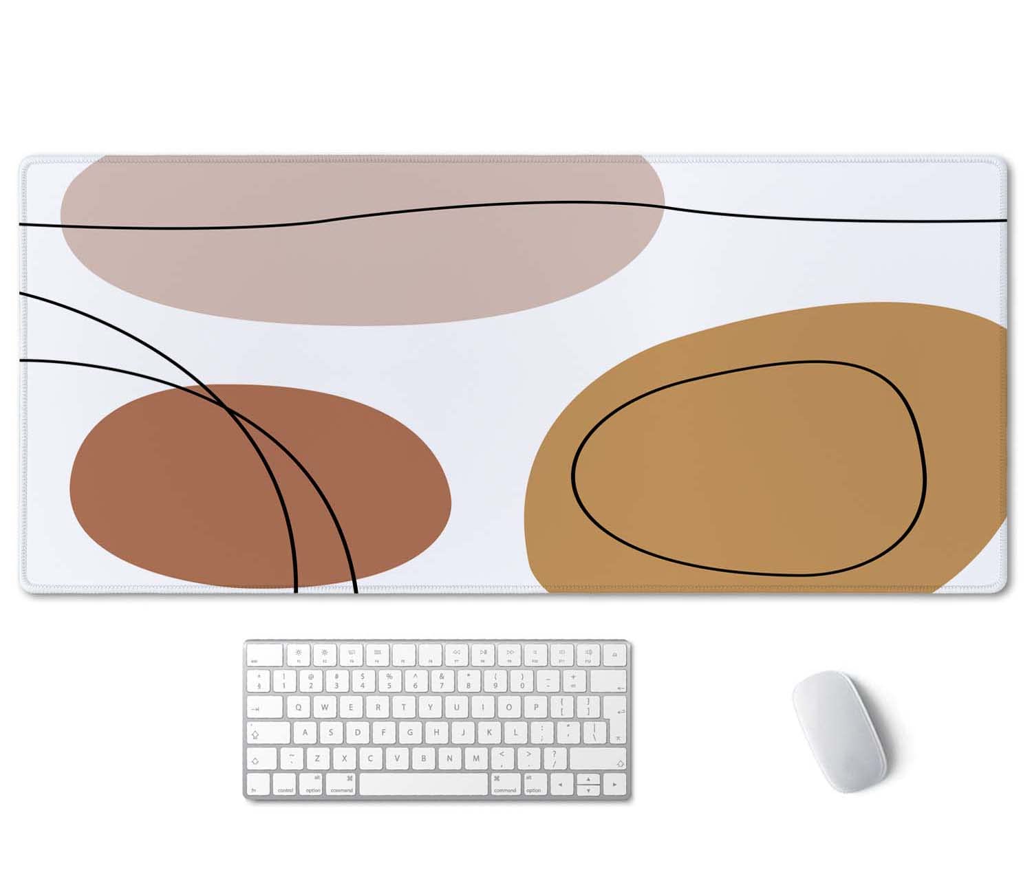 Ssioiu Boho Pastel Painting Cute Xxl Waterproof Mousepad - Extended, Extra Large Size 35.5X15.7 In - For Work, Game, Office, Hom