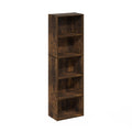 Furinno Luder 5-Tier Reversible Color Open Shelf Bookcase, Amber Pine