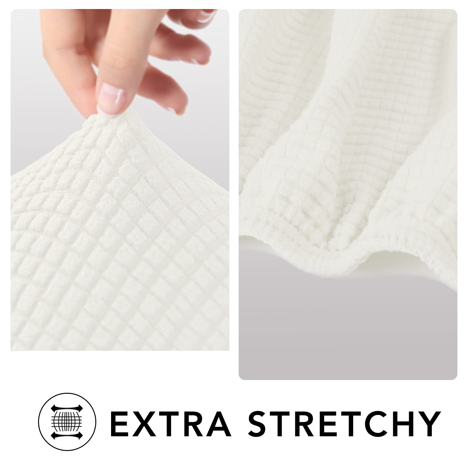 Purefit Stretch Sofa Slipcover – Spandex Jacquard Non Slip Soft Couch Sofa Cover, Washable Furniture Protector With Non Skid Foam And Elastic Bottom For Kids (Sofa, Cream)