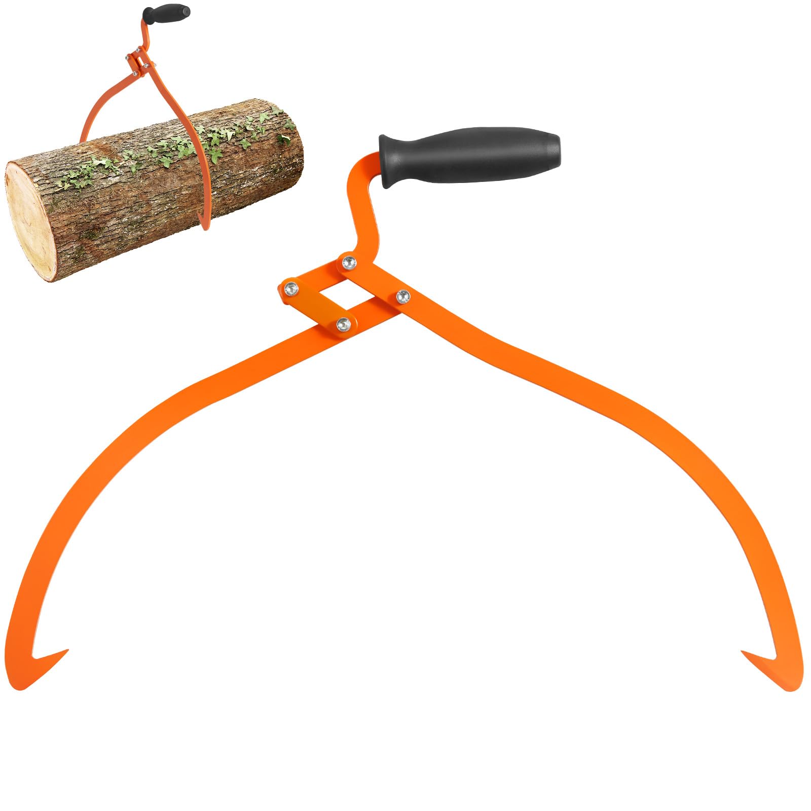 Vevor Log Tongs, 20 Inch 2 Claw Logging Skidding Tongs Non-Slip Grip, Steel Hand Log Grapple With 110 Lbs Loading Capacity, Log