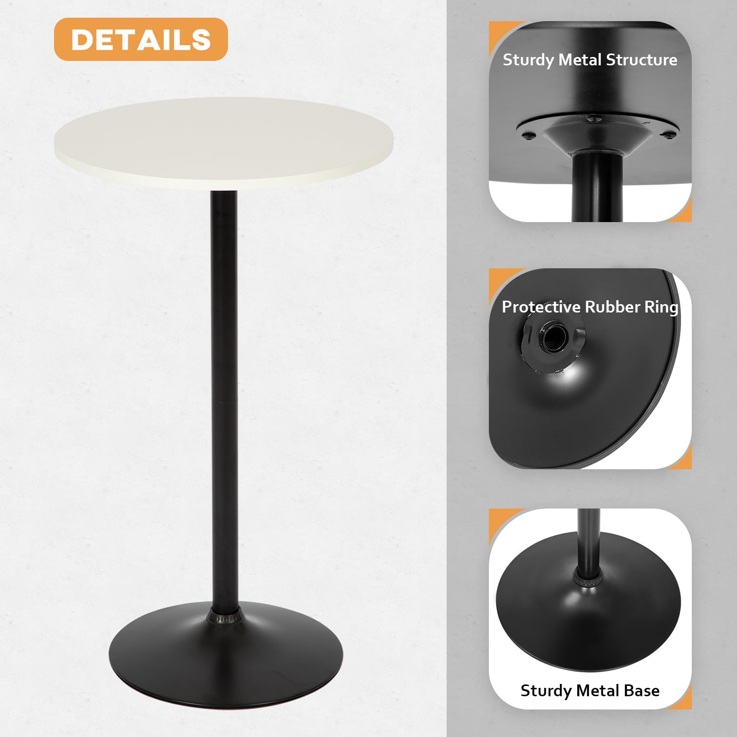 Modern Bar Table 40' Height Kitchen Dining Table Round Pub Table Hydraulic Dining Room Home Kitchen Table Bar Top Table Tall Table