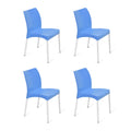 Nilkamal Plastic Chair For Cafe |Set Of 4 | 3 Year Warranty | For Home, Living Room, Outdoor | Blue Colour | Ns07Ss