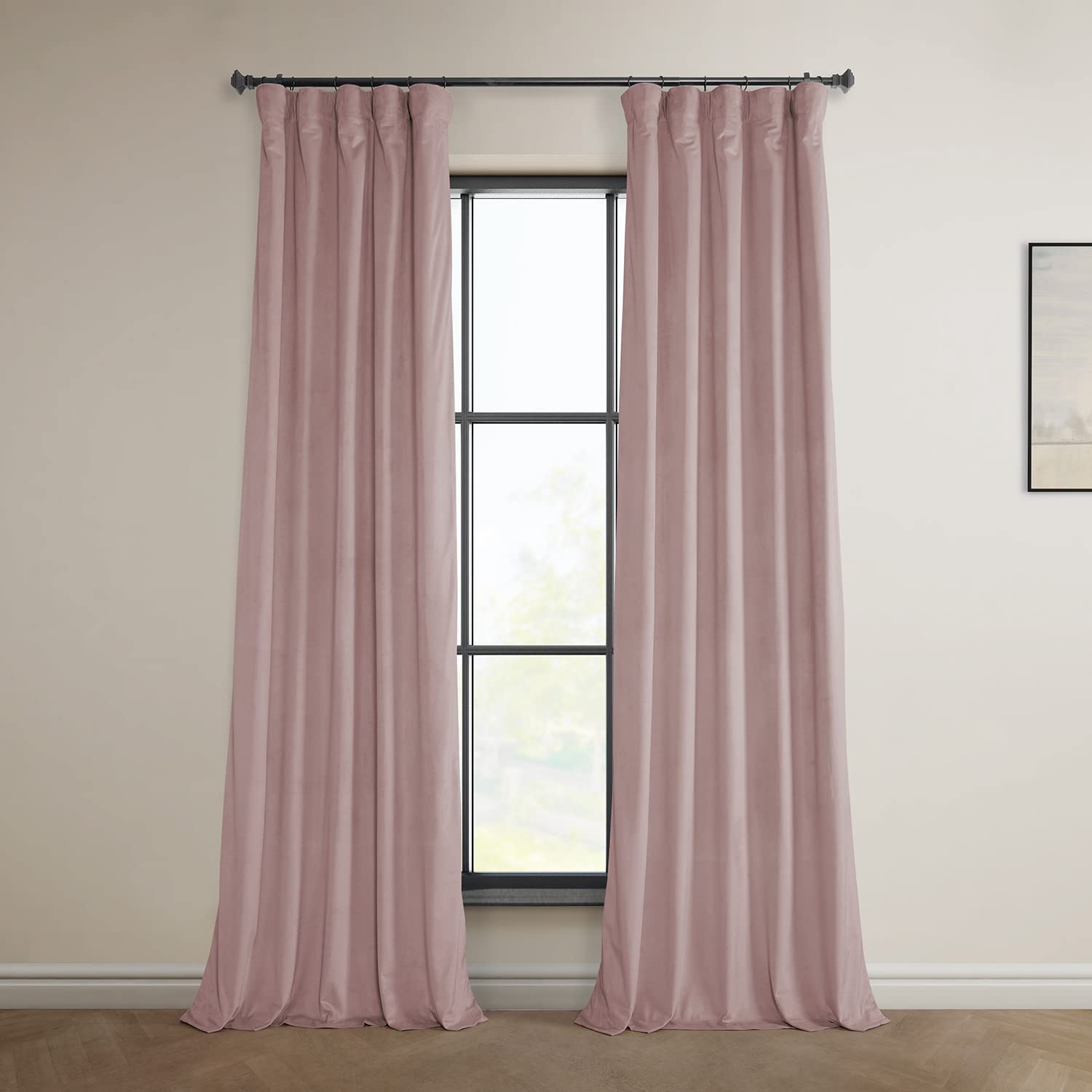 Hpd Half Price Drapes Vpyc-161207-120 Plush Velvet Curtain (1 Panel), 50 X 120, Ballet Pink
