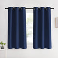 Nicetown Blackout Draperies Curtains, Navy, 1 Pair, 42 X 60 Inch, All Season Thermal Insulated Solid Grommet Top Blackout Curtai