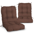 Eagle Peak Tufted Outdoor/Indoor Seat/Back Chair Cushions, Set Of 2, 42' X 21', Brown