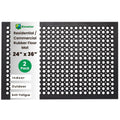 Envelor 2-Pack Anti Fatigue Rubber Floor Mat Non-Slip Restaurant Mat For Floors Bar Mat Drainage Mat Doormat Door Mat Utility Garage Floor Mat Home Mat Anti Slip Entry Mat 24 X 36 Inches