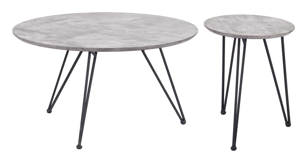 Zuo Kerris Coffee Table Set Gray & Black