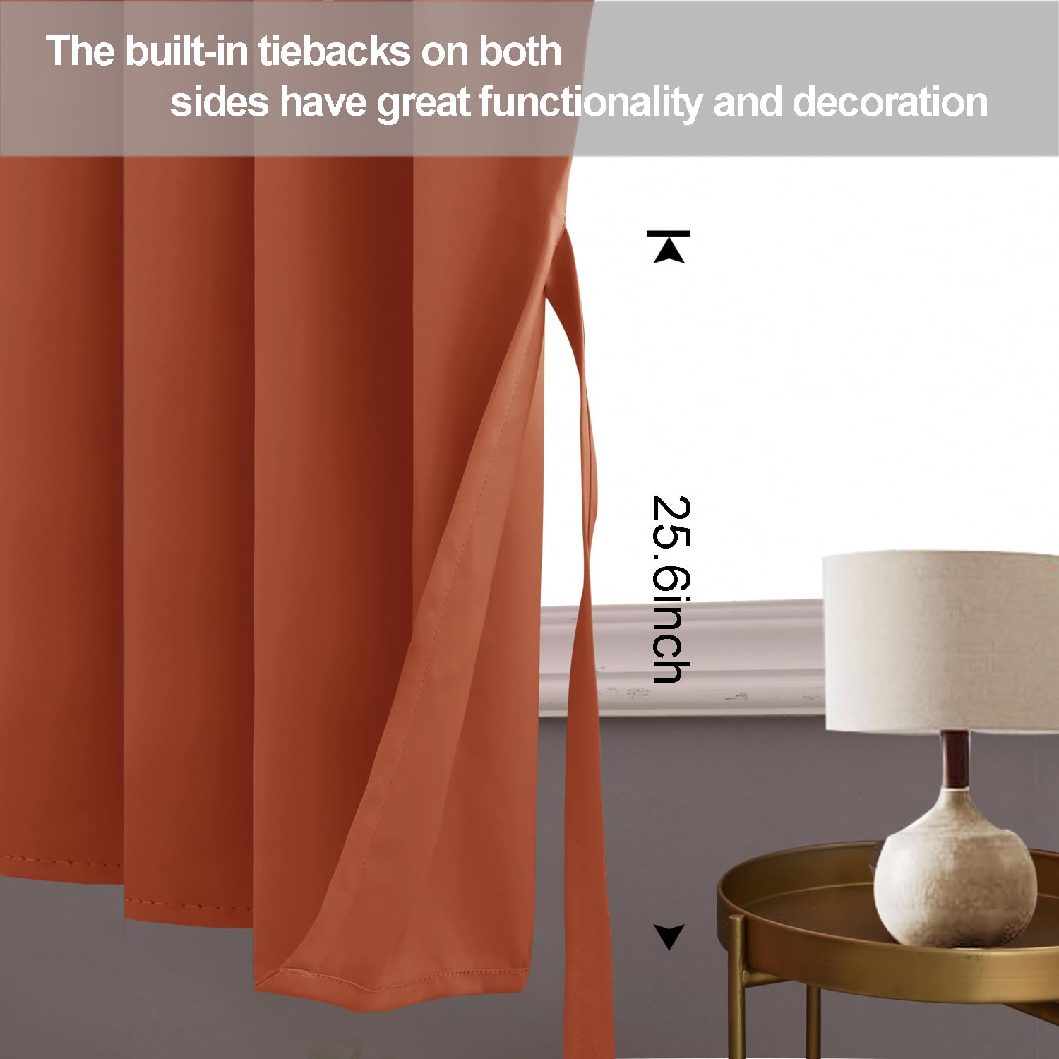 Jiuzhen Blackout Curtains With Tiebacks - Thermal Insulated, Light Blocking And Noise Reducing Grommet Curtain Drapes For Bedroom And Living Room, Set Of 2 Panels, 42 X 45 Inch Length, Caramel