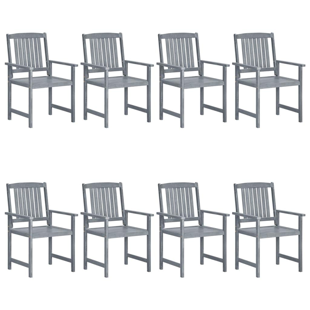 vidaXL 8X Solid Wood Acacia Patio Chairs with Cushions Garden Outdoor Balcony Backyard Terrace Dining Dinner Lounge Seating Home