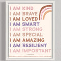 LARKINROAD Affirmations Poster (11in x 14in Unframed) Playroom Decor Boho Rainbow Nursey D  cor