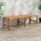 vidaXL 59.1 Solid Teak Wood Bench - Brown Farmhouse Patio Furniture for Indoor/Outdoor Use, Fine-Sanded Smooth Finish