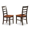 East West Furniture Dining Chairs, Set of 2, Black & Cherry