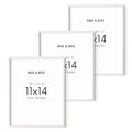 HAUS AND HUES 11x14 White Frames- Set of 3 11x14 Picture Frames White Gallery Wall Frame Set, Wooden Picture Frames for 11x14 Pr