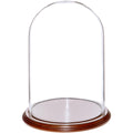 Plymor 8'' x 12'' Glass Display Dome Cloche (Walnut Veneer Base)