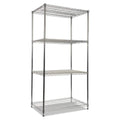 Alera ALESW503624SR NSF Certified Industrial 4-Shelf 36 in. x 24 in. x 72 in. Wire Shelving Kit - Silver