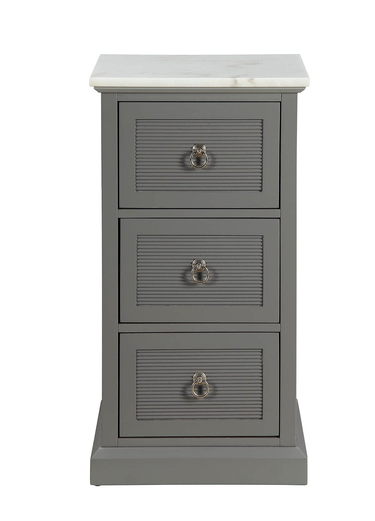 HomeRoots MDF, Marble(Degree:B) 16&quot; X 13&quot; X 30&quot; Grey MDF Cabinet