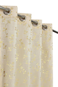 Femfairy Polyester Velvet Abstract Room Darkening Curtains for Door 7 Feet (Off White, Pack 1)