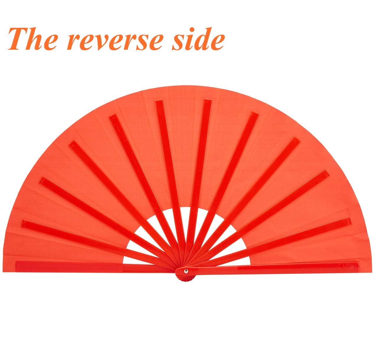 Honshen Dance Folding Hand Fan,13Inch Red Large Chinese Kung Fu Tai Chi Plastic-Nylon Hand Held Folding Fans For Men/Women(Dance