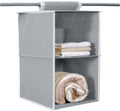 Unicrafts 2 Hanging Shelves Closet Organizer For Clothes Storage | Foldable Wardrobe Storage Rack | NonWoven Multipurpose Cupbo