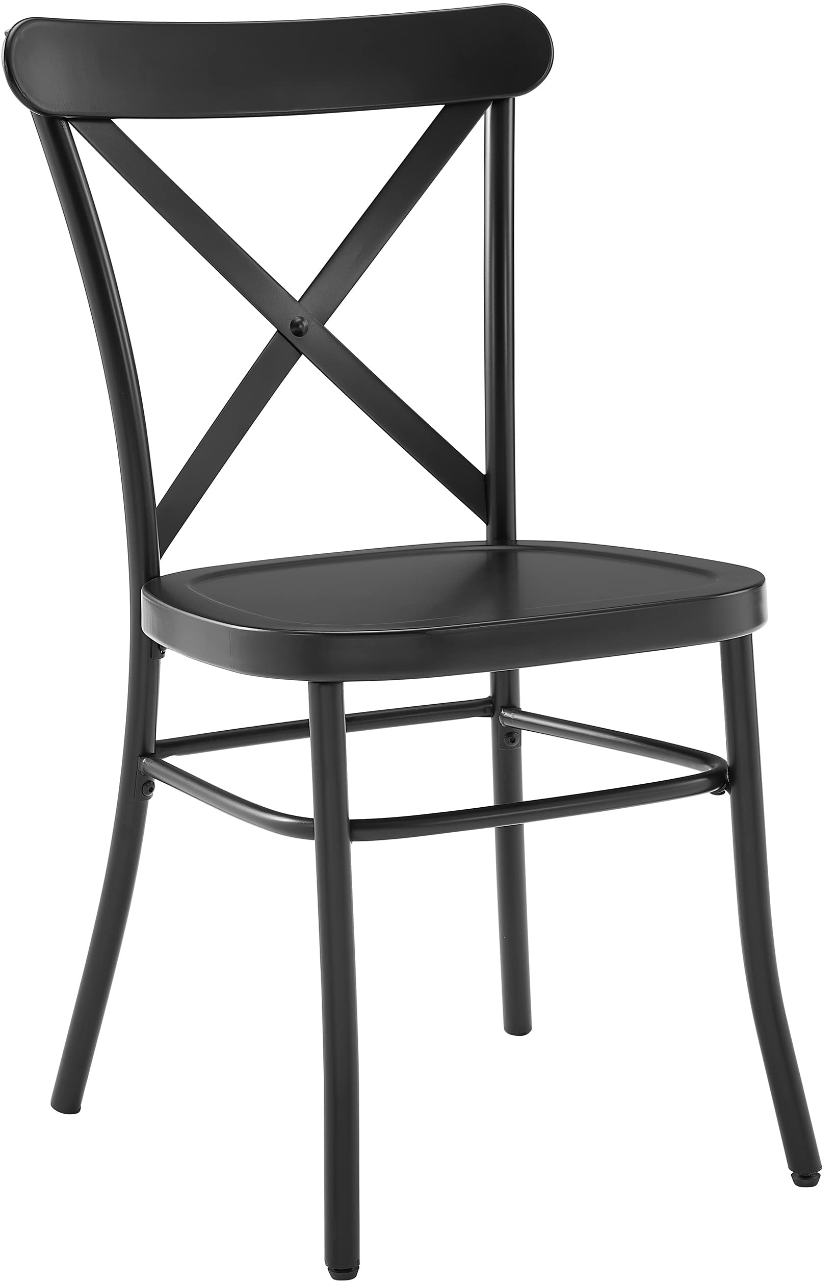 Crosley Furniture Hayden 5-Piece Modern Farmhouse Round Dining Table Set for 4 with Camille Metal Chairs, Slate