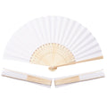 Sepwedd 50pcs White Paper Hand Fan White Bamboo Folding, Handheld Fans Paper Folded Fan for Wedding Party and Home Decoration