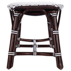 HomeRoots Rattan, Polyurethane Synthetic Rattan Dark Brown and White Rattan Bench