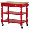 Bernards Natural Kitchen Island, red