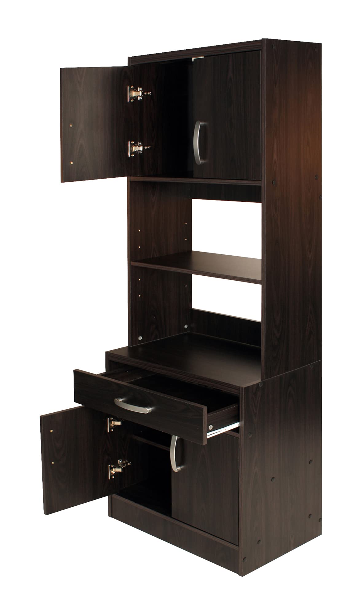 Carell Furniture Modern Tall Wooden Kitchen Pantry in Tobacco