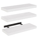AMADA HOMEFURNISHING 23.6 L Floating Shelves, Wall Shelves Set of 3 for Bathroom/Living Room/Bedroom/Kitchen, White Floating She