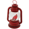 Raz Imports 9.5 Red Lighted Lantern with Cardinal Bird in Continuous Swirling Glitter Snowglobe Decor, 9.5 Inch, Battery Operate