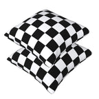 Checkered Pillow Covers 18X18 In Couch Black And White Plaid Pillow Case Sets Of 2 Modern Decorative Square Throw Pillows For Ho