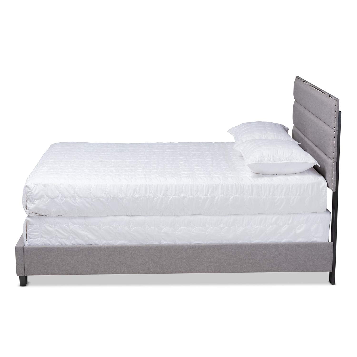 Baxton Studio Ansa Modern and Contemporary Grey Fabric Upholstered Full Size Bed