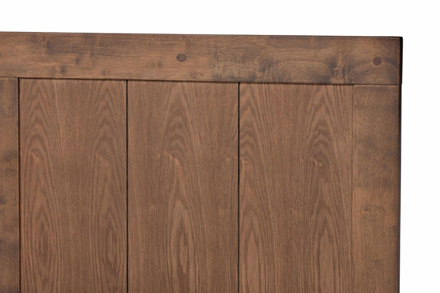 Baxton Studio Nicola Mid-Century Modern Transitional Ash Walnut Finished Wood King Size Platform Bed