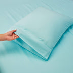 Hearth & Harbor Extra Deep Pocket Queen Sheet Set - Fits 18-24 Inch Mattresses - 6 Piece Set In Aqua Blue