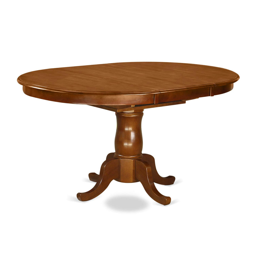 East West Furniture PONA7-SBR-W 7 Piece Kitchen Table Set Consist of an Oval Dining Table with Butterfly Leaf and 6 Dining Chairs, 42x60 Inch, Saddle Brown