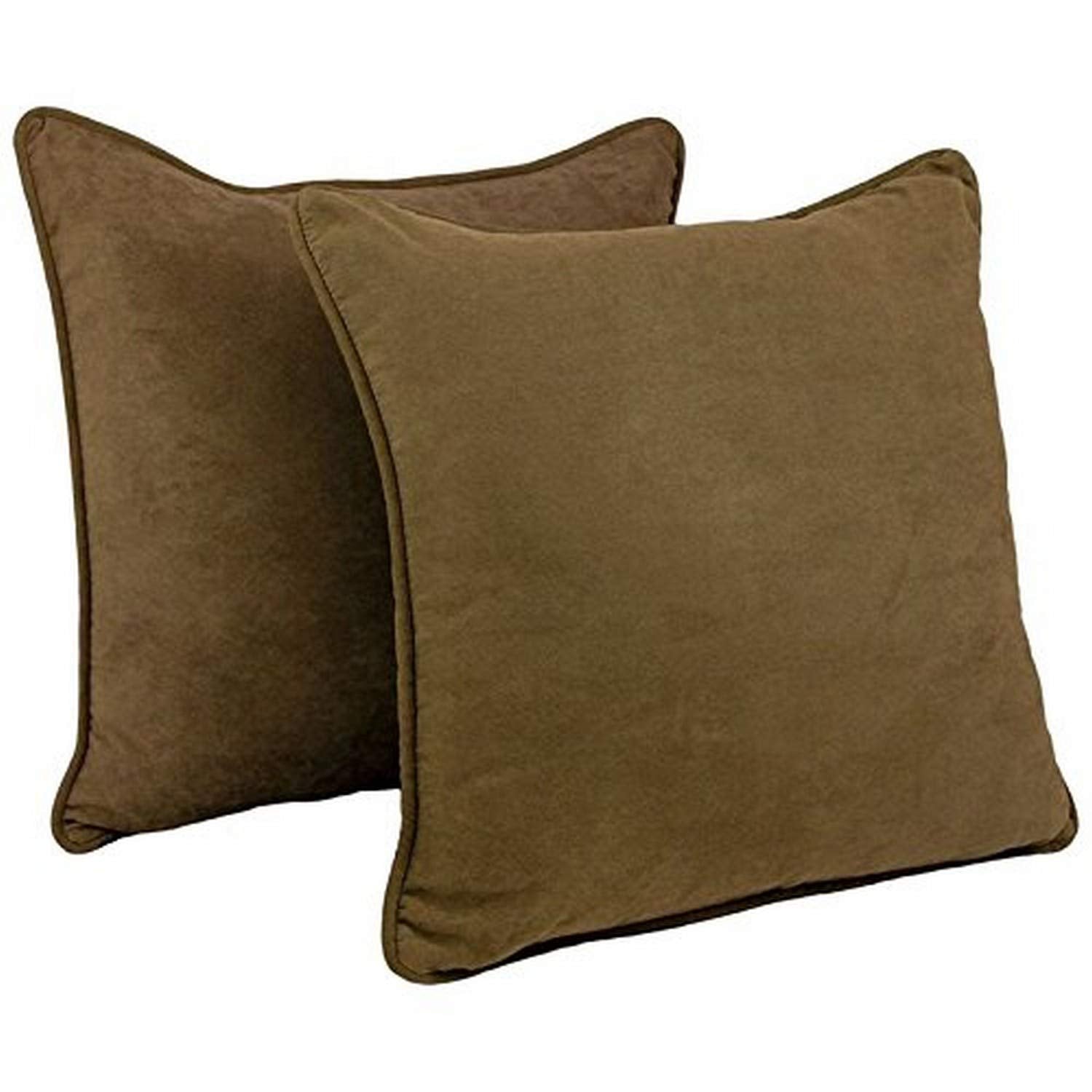 Blazing Needles Corded Microsuede Floor Pillows (Set of 2), 25&quot;, Chocolate