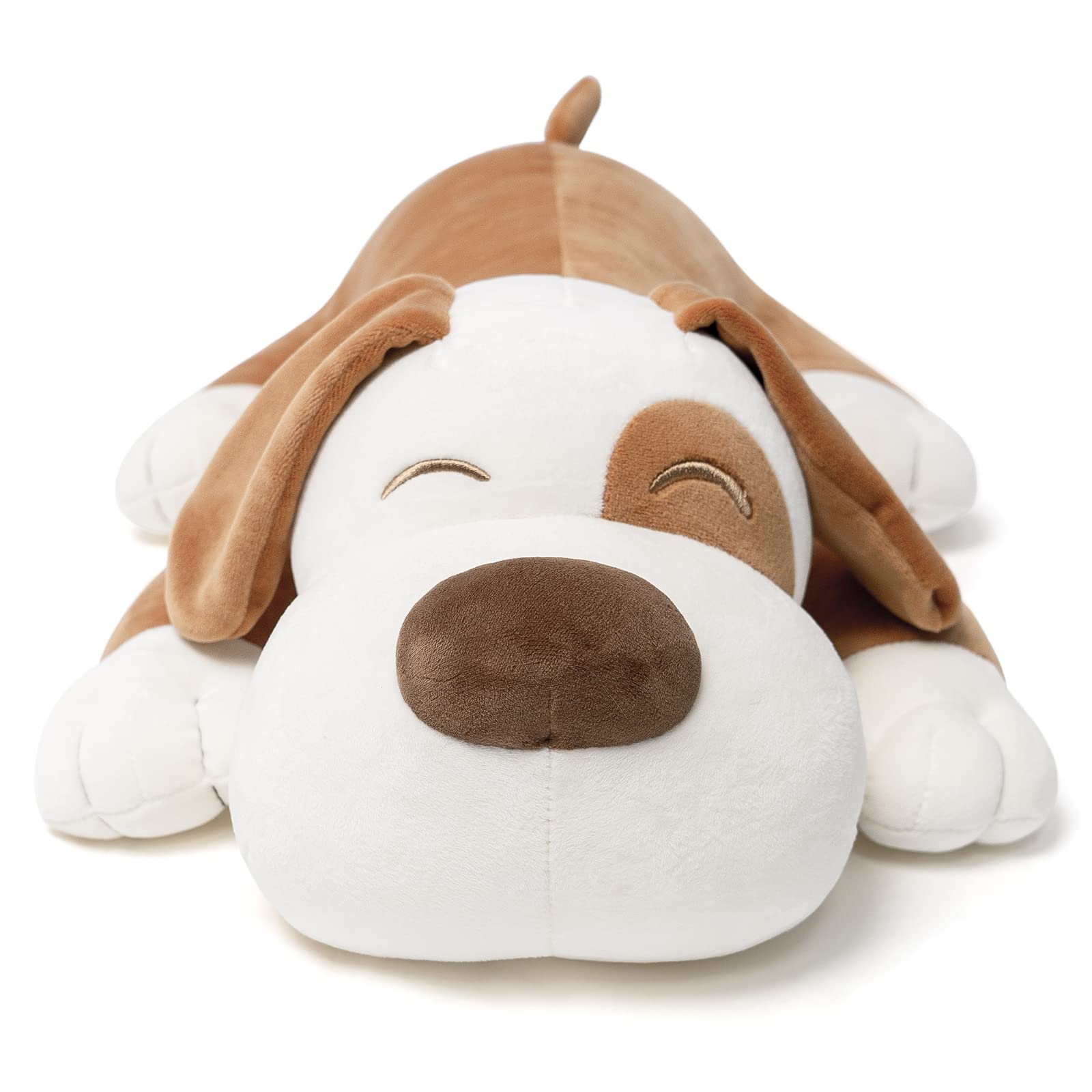 Niuniu Daddy 17.7 ' Brown Puppy Plush Toy Pillow - Kawaii Stuffed Animal For Kids, Toddlers & Teens - Soft Room Decor