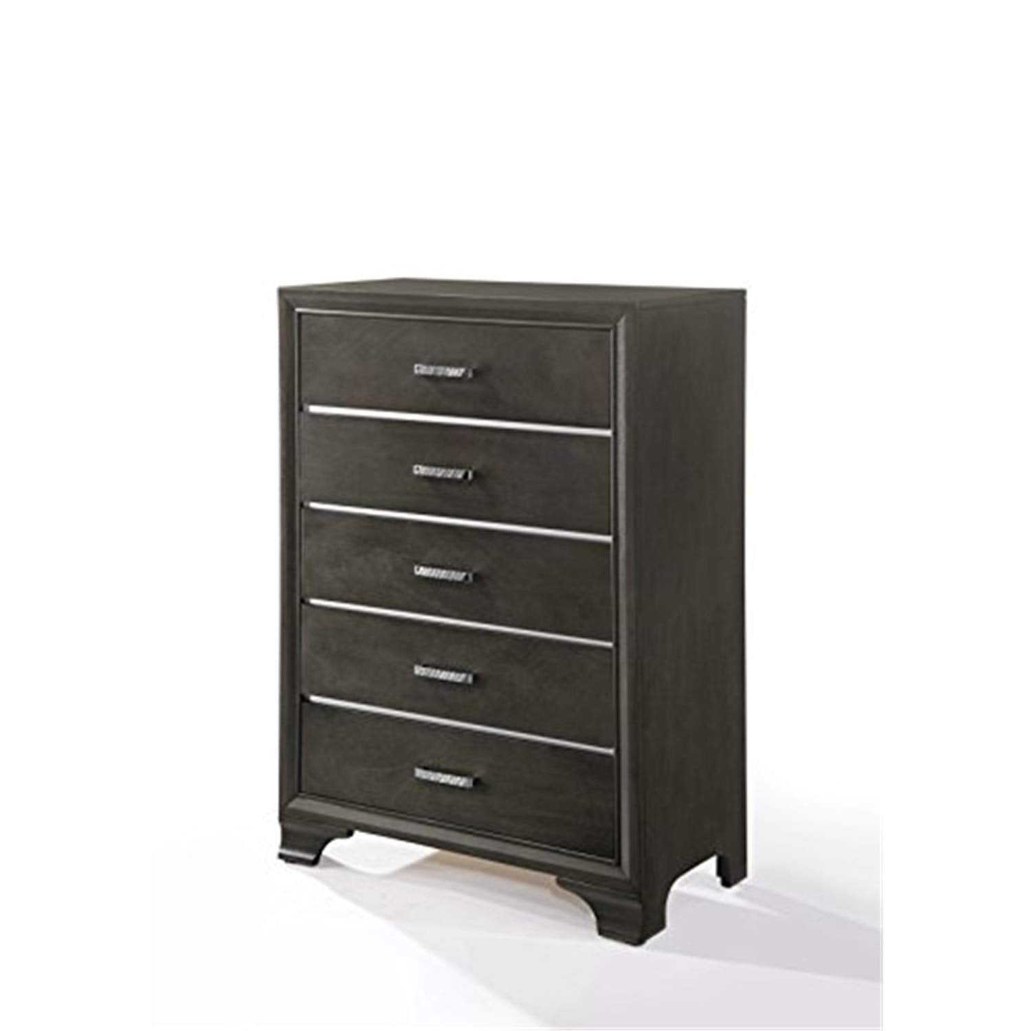 Acme Carine 5 Drawer Wooden Chest in Gray