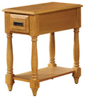 Acme Qrabard 1-Drawer Wooden Accent Table with Bottom Shelf in Light Oak