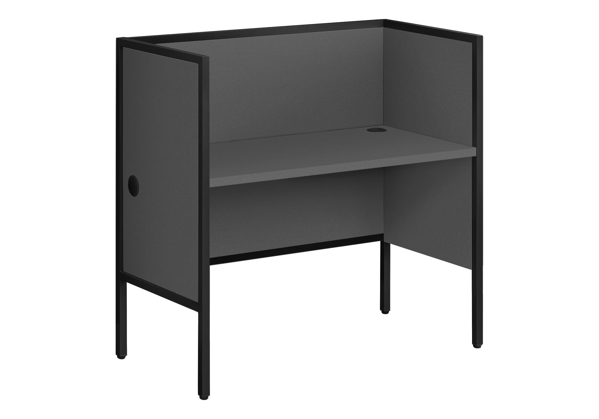 Monarch Specialties I 7734 Office Cubicle, 48' L, Desk, Work, Commercial Grade, Grey Laminate, Black Metal