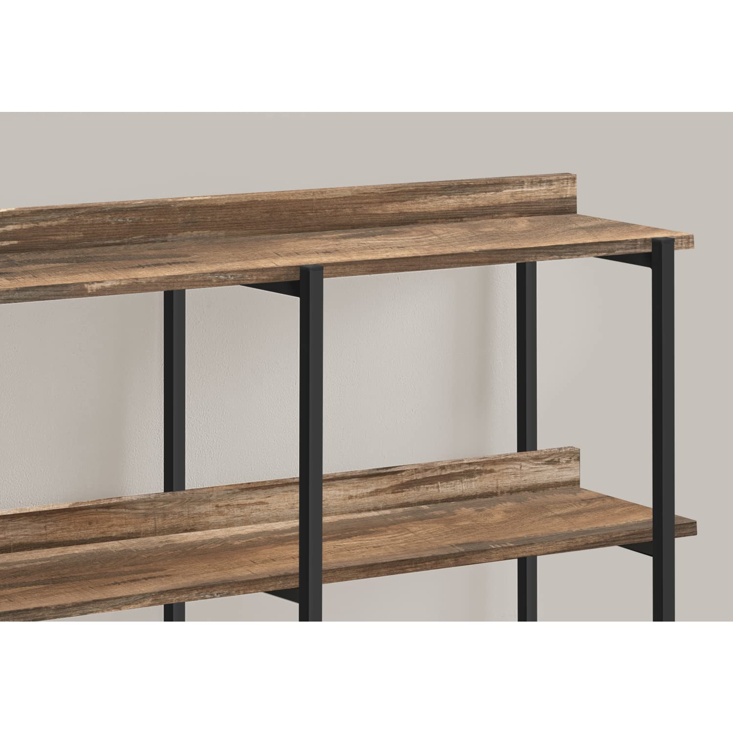 Monarch Specialties 2216 Accent Table, Console, Entryway, Narrow, Sofa, Living Room, Bedroom, Laminate, Contemporary, Modern Table-48, 47.25&quot; L x 12&quot; W x 34&quot; H, Brown Reclaimed Wood-Look/Black Metal