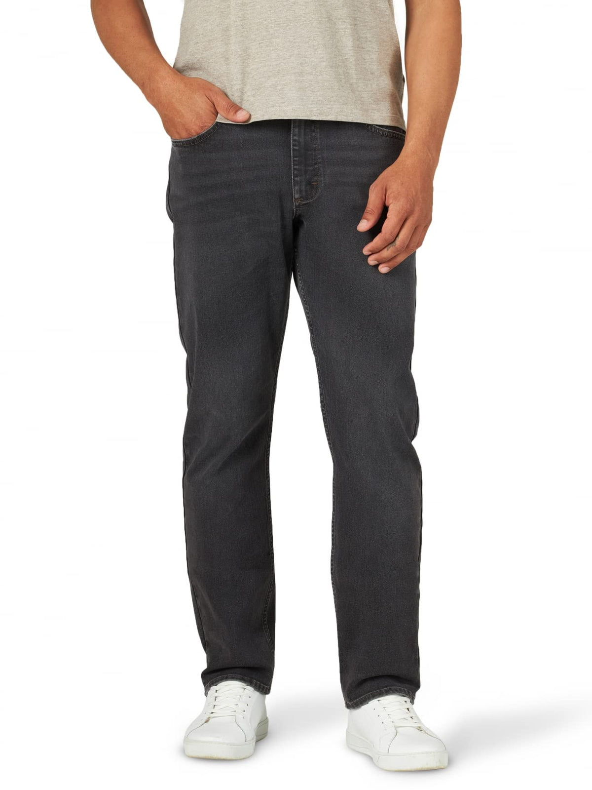 Wrangler Authentics Mens Athletic Fit Stretch Jean, Black Charcoal, 33W X 32L