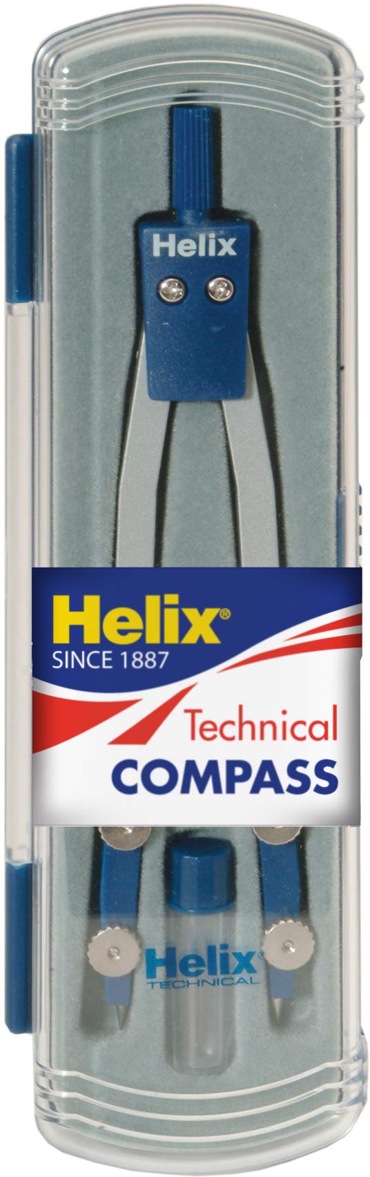 Helix Technical Compass Divider - For Precision Drawing - Wide Diameter & Durable Design - Professional Drafting Tool - With Ext