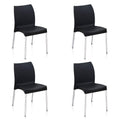 Nilkamal Plastic Chair For Cafe | Plastic Chair Set Of 4 | 3 Year Warranty | For Home, Living Room, Outdoor | Iron Black Colour 