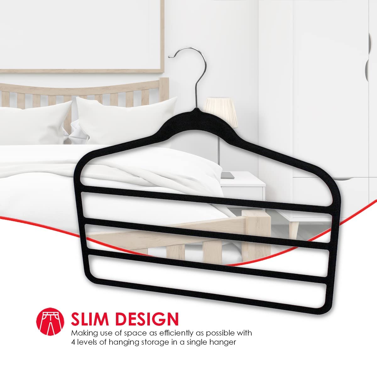 Home Basics Pant Closet (Pack Of 3), Black Trouser Hanger