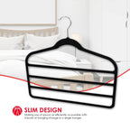 Home Basics Pant Closet (Pack Of 3), Black Trouser Hanger