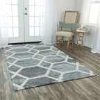 Rizzy Home Alora Decor Honey 5'X7'6" Geometric Gray/Ivory Hand-Tufted Area Rug