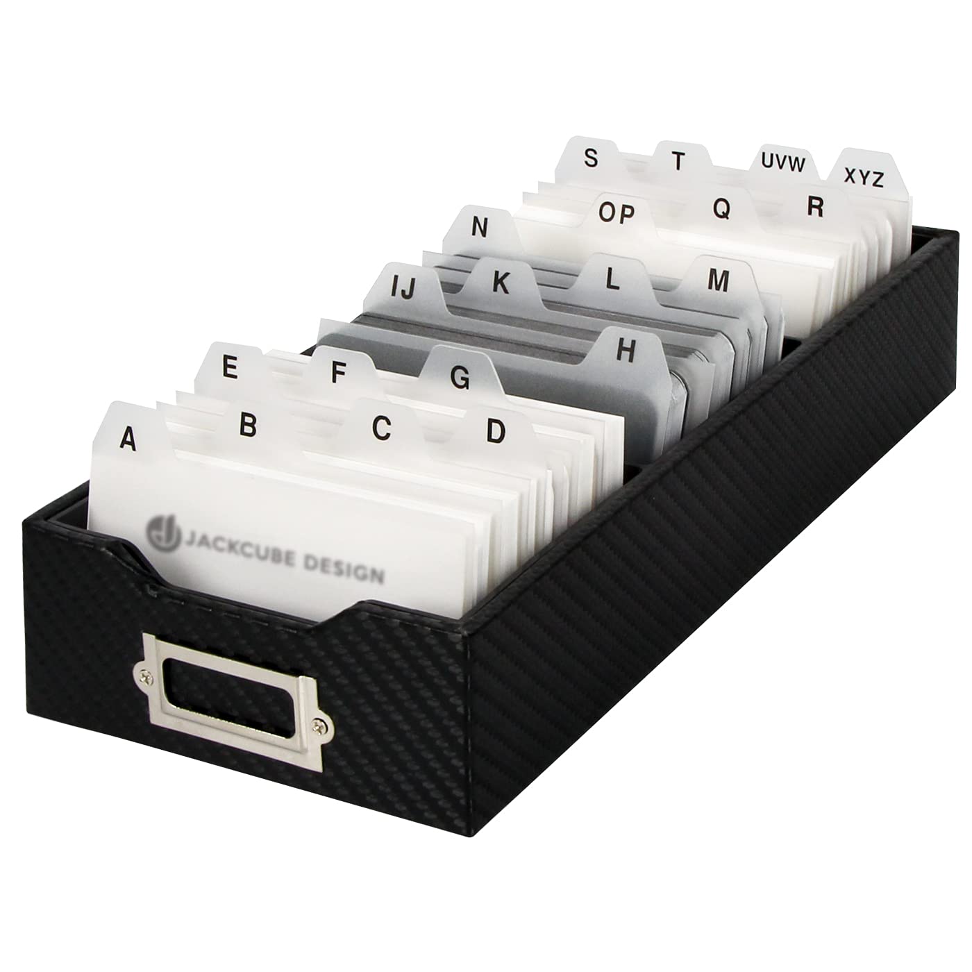 Jackcubedesign Carbon Fiber Business Card Organizer Coupon Holder Name Card Organizer Name Card Holder With Removable Divider Fo